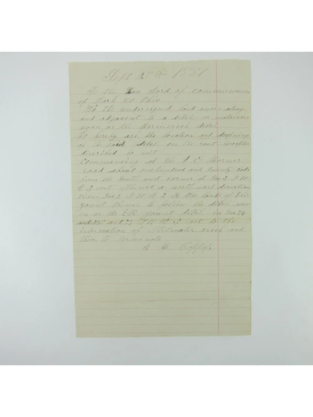 Antique 1881 Handwritten Letter Benjamin Franklin Coppess To Darke County Ohio